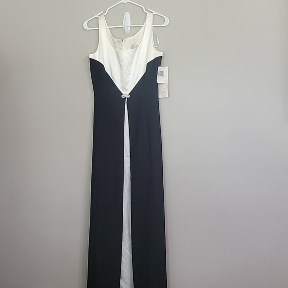 Vintage Ever Beauty Black Off White Maxi Dress Size 6